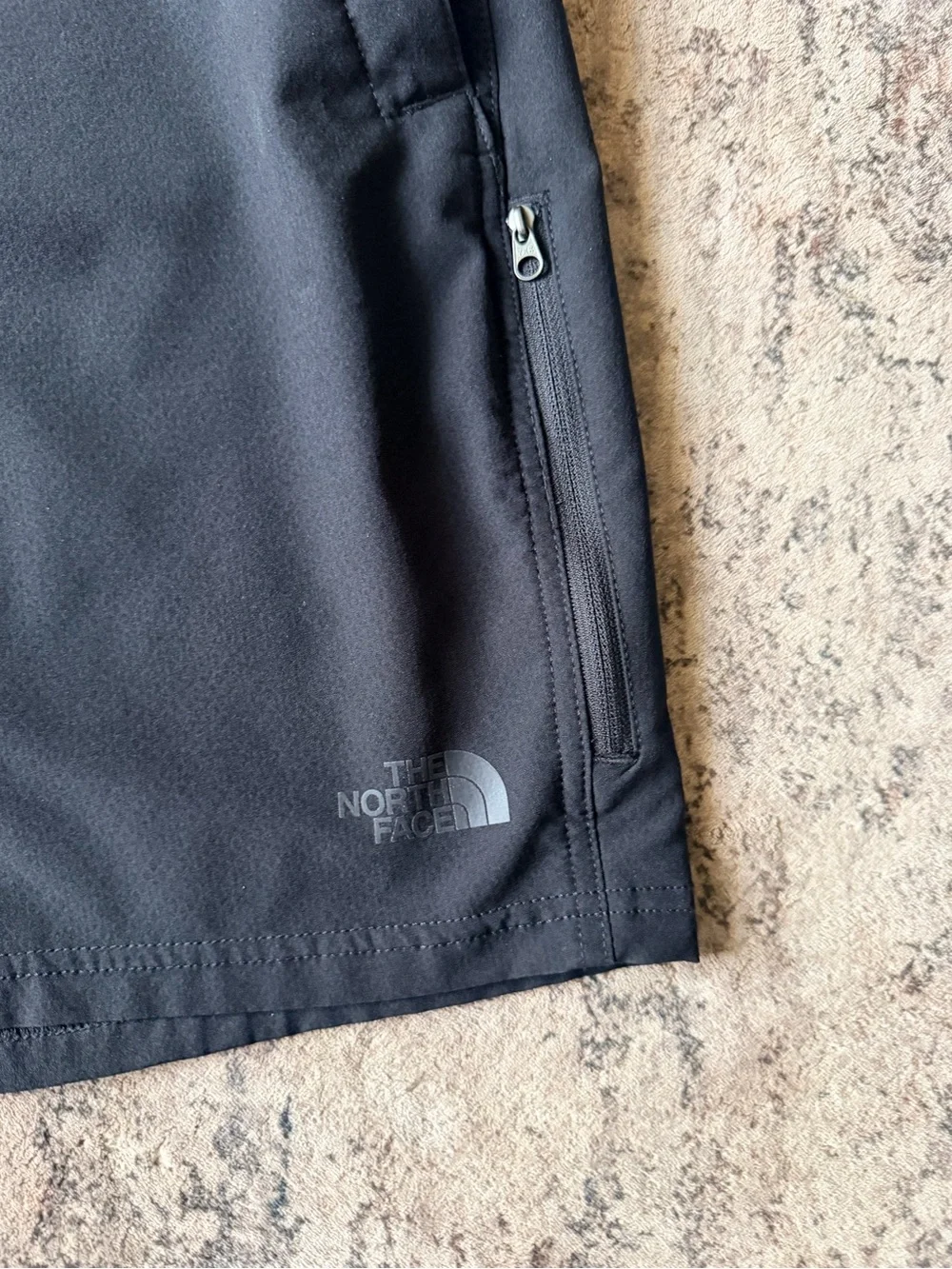 The North Face Men's Black Athletic Shorts with Zip Pocket